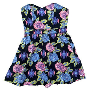 Talula Women's Bodycon Floral Strapless Dress Size 4 With Pockets